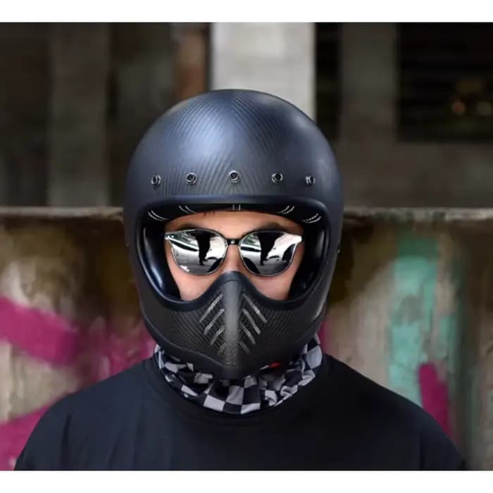 Casque de moto décoratif rétro en fibre de verre