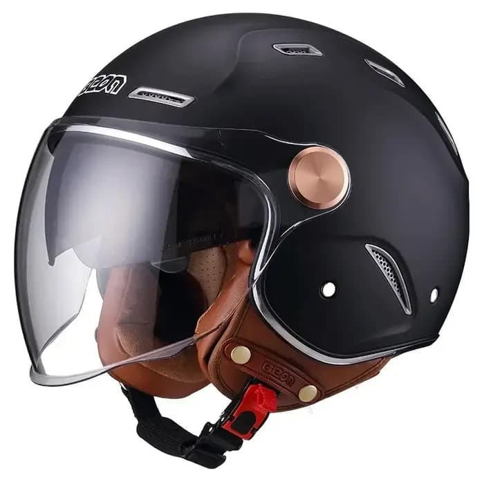 BEON-Casque de Moto Vintage à Visage Ouvert, Rétro, Lentille de Touriste, B122