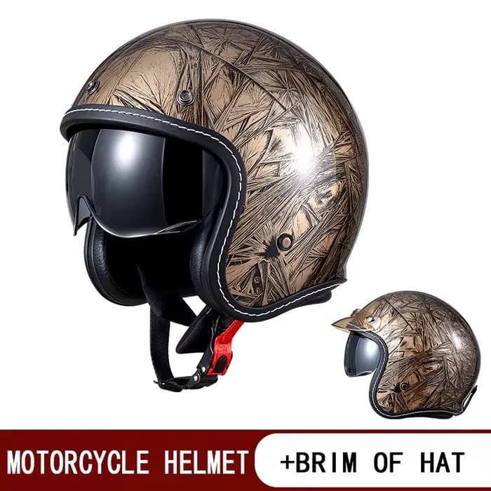 Nouveau Casque Moto Rétro 2026 – Demi-Casque Américain