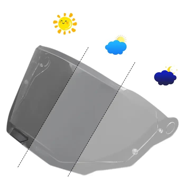 Visière photochromique pour casque de moto