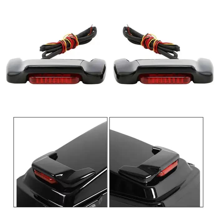 Spoilers de couvercle de sacoche de moto avec lumière LED, kit pour Harley Touring Road King Electra