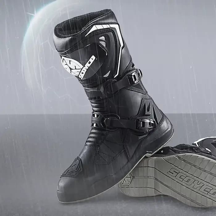 Bottes de moto professionnelles en cuir