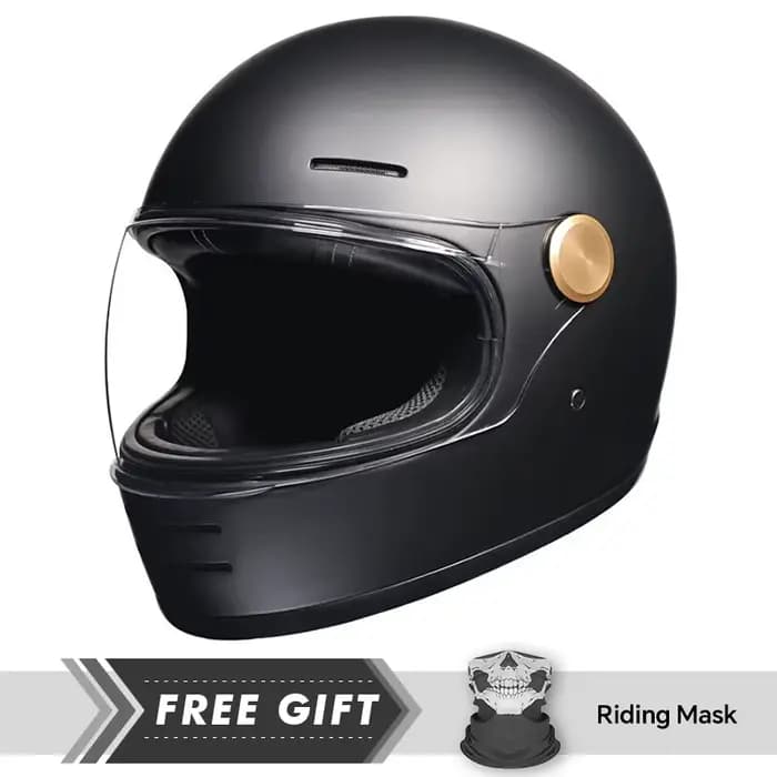 Casque de moto intégral rétro avec lentille transparente – Capacités tout-terrain