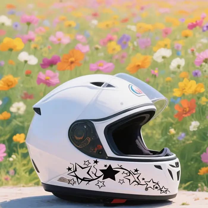 2 autocollants pour casque en forme d'étoile