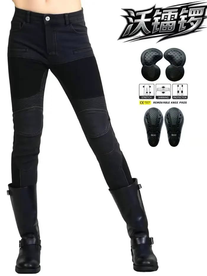 Pantalon de moto en maille pour femme, jean de motocross avec 4 protections CE améliorées pour les g