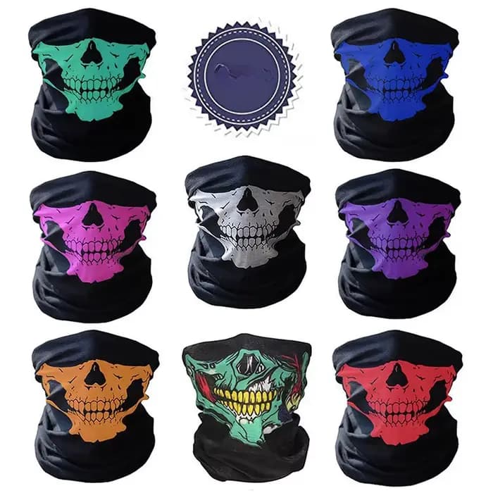 Crâne hommes cagoule masque de Ski casquettes de cyclisme Snowboard visage couverture moto vélo casque capuche Bandana écharpe respirant coupe-vent