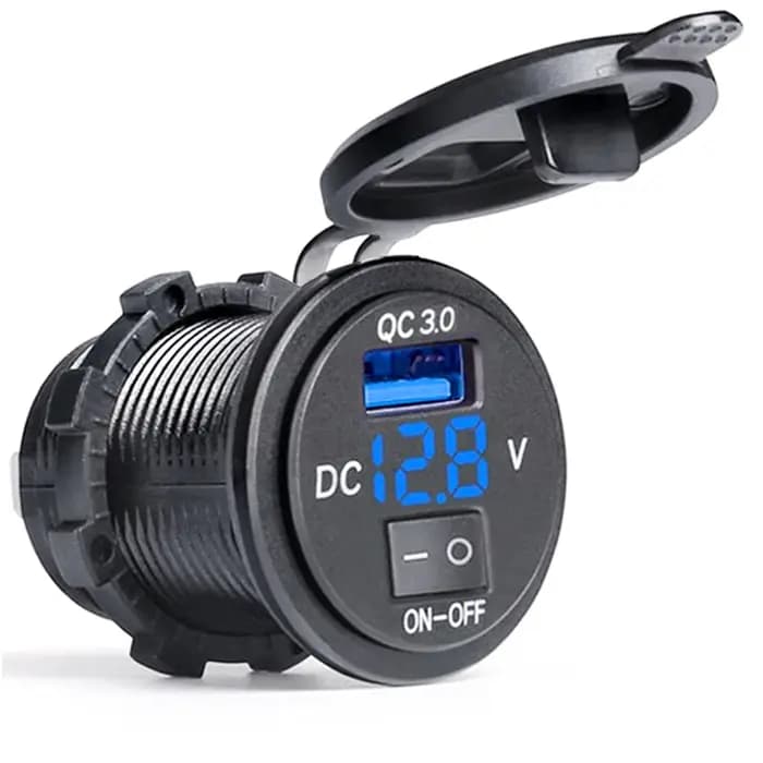 Prise de chargeur de voiture USB Quick Charge 3.0, voltmètre à affichage numérique, prise de chargeu