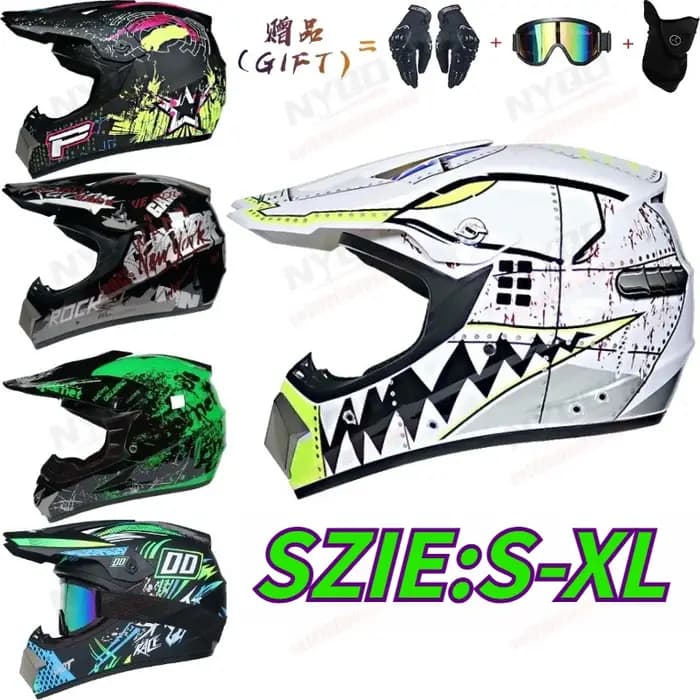 Casque de moto tout-terrain, casque de motocross ATV VTT DH pour adulte avec visière, homologué DOT pour la conduite