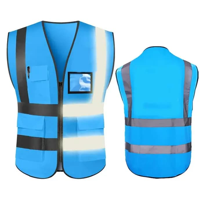 Gilet de sécurité réfléchissant haute visibilité avec bandes réfléchissantes et 5 poches gilet unifo