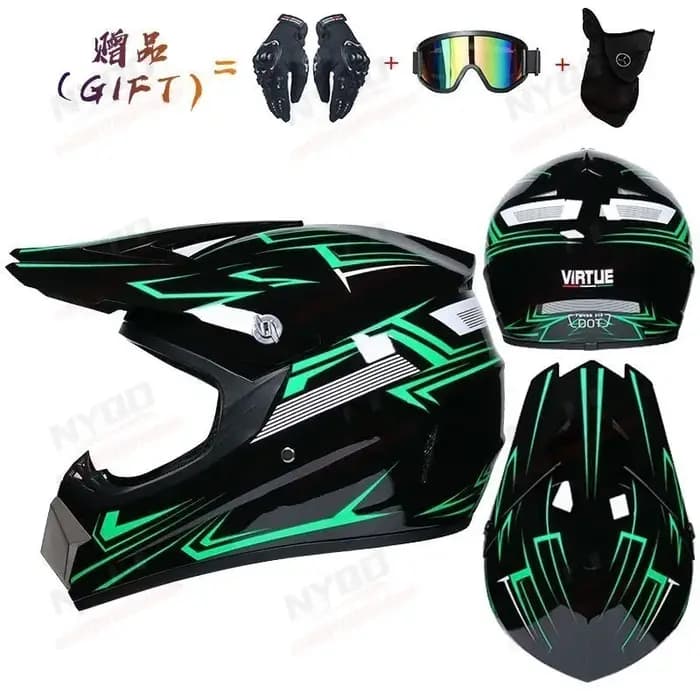 Casque de moto tout-terrain, casque de motocross ATV VTT DH pour adulte avec visière, homologué DOT pour la conduite