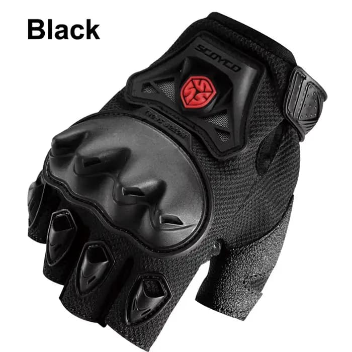 Scoyco – Gants de Moto demi-doigt, paume de protection, sport, course, en silicone, MC29D