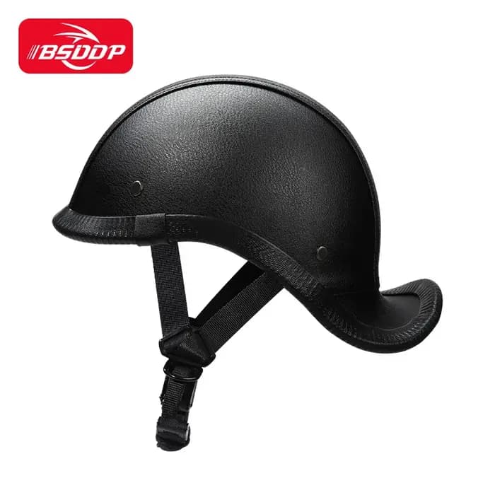 Casque de moto Vintage gourde en cuir pour hommes et femmes