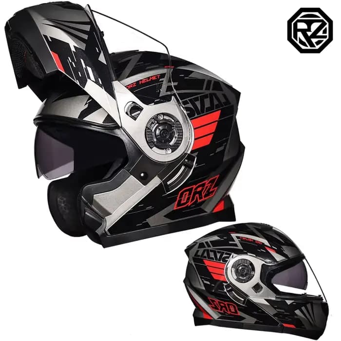 Casque de moto à double lentille