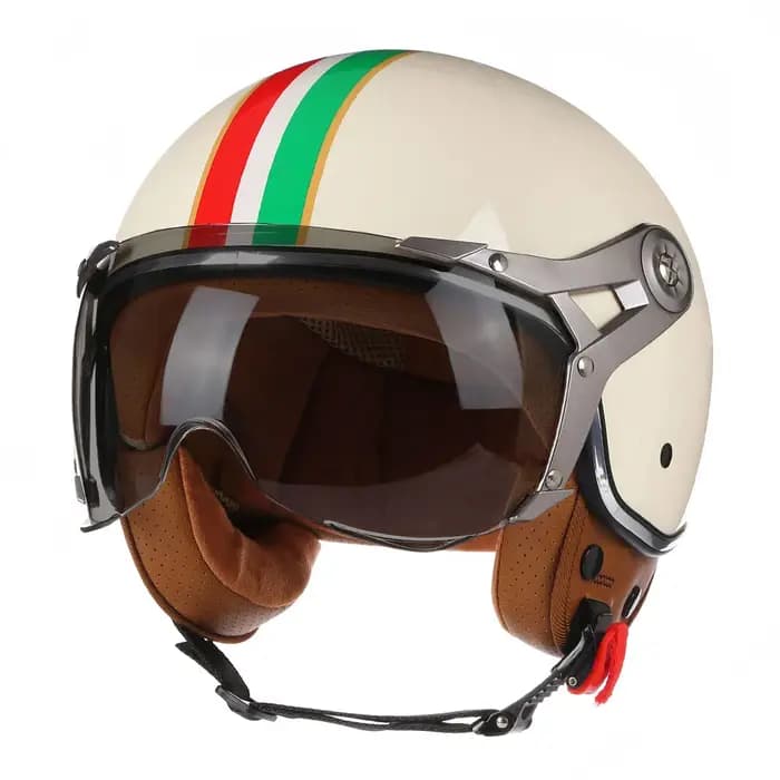 Nouveau visage ouvert 3/4 casque De Moto rétro casques