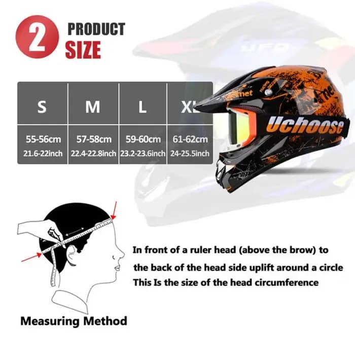 Casque de moto UCHOOSE professionnel pour motocross et tout-terrain