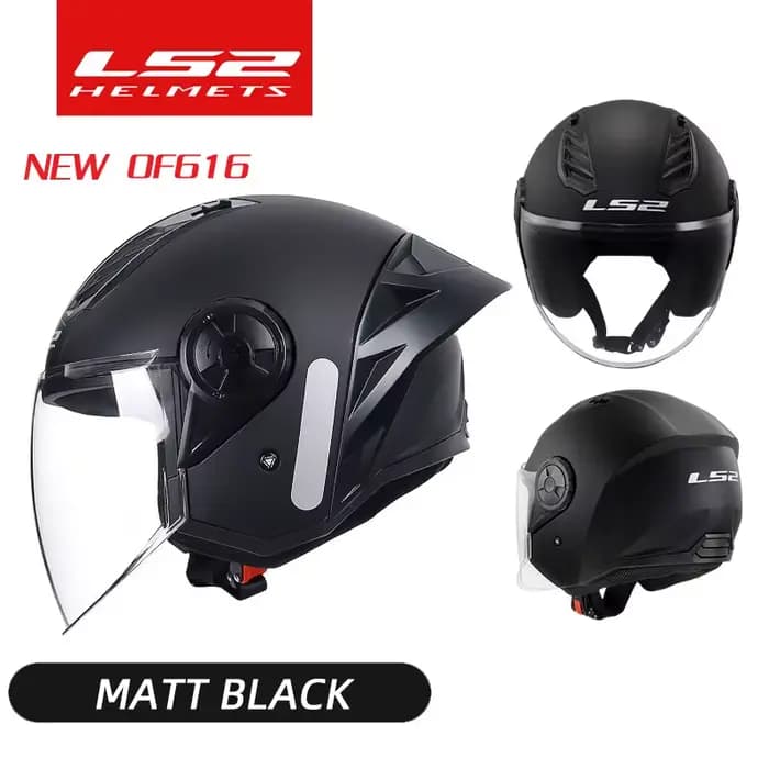 Casque Moto Jet Ouvert LS2 OF616 Airflow II 3/4 avec Aileron Arrière Large pour Scooter