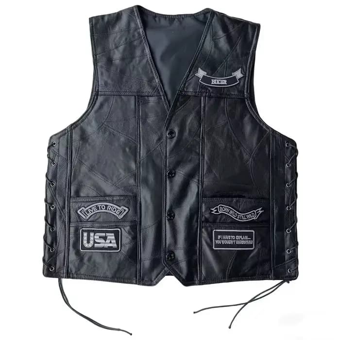 Veste de Moto Vintage homme en cuir véritable Racer rétro