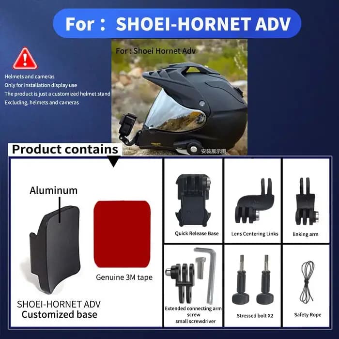 TUYU pour SHOEI Hornet ADV GT Air 2 X15 X14 Z8 Z7 support de menton de casque en aluminium CNC personnalisé pour GoPro Insta360 accessoires DJI