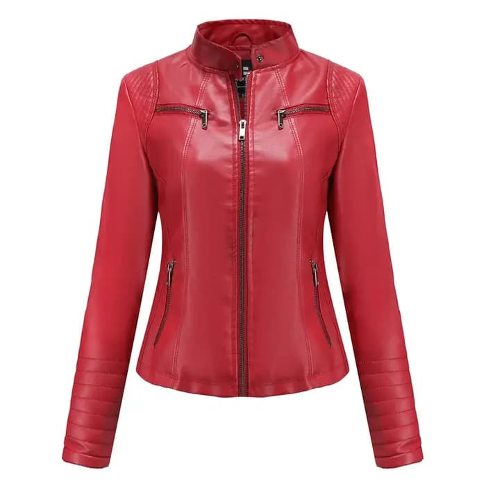 Veste de Moto en simili cuir pour femmes