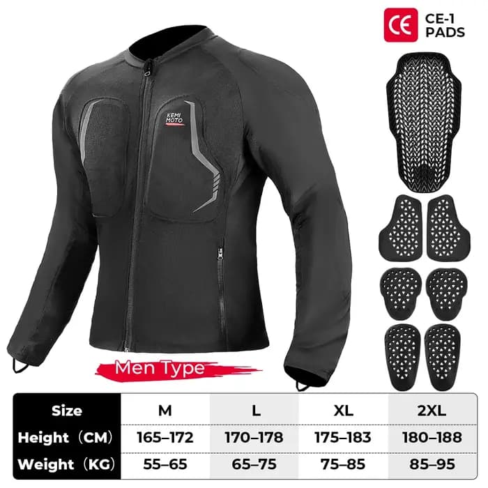 Blouson de protection respirant en maille avec 7 protections CE pour hommes et femmes