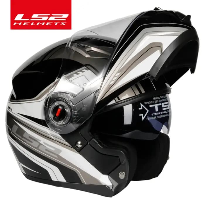 Casque de Moto Original LS2 LS2 FF370 casques modulaires hommes femmes personnalisés Double lentilles casques de Moto Cascos Para Moto