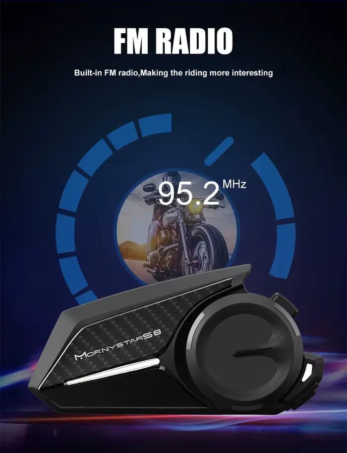 Mornystar S8 Interphone moto Bluetooth casque