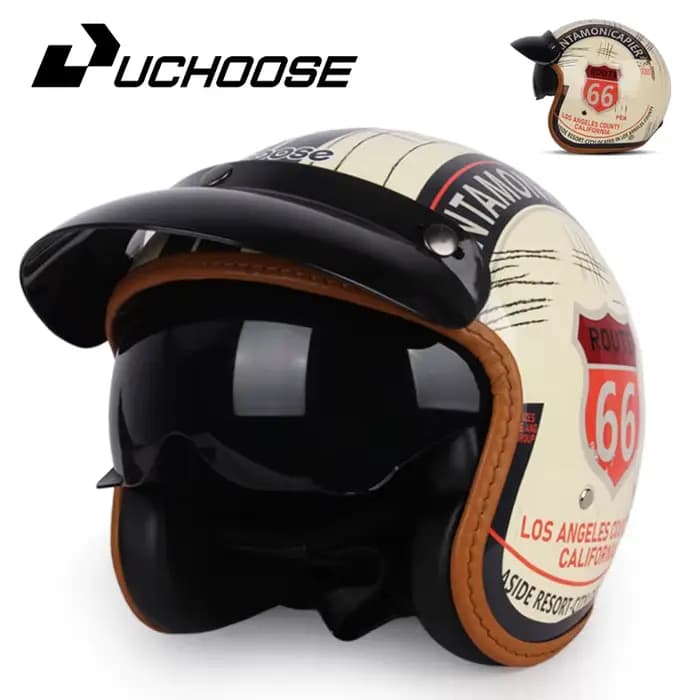 Casque de Moto Rétro Certifié DOT