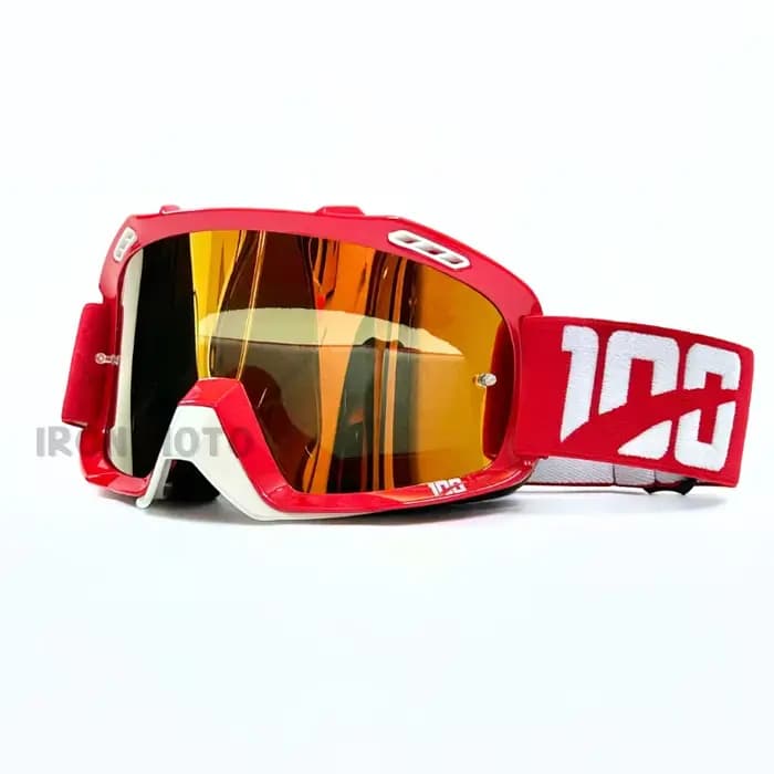 Lunettes de soleil rouges pour motocross pour hommes