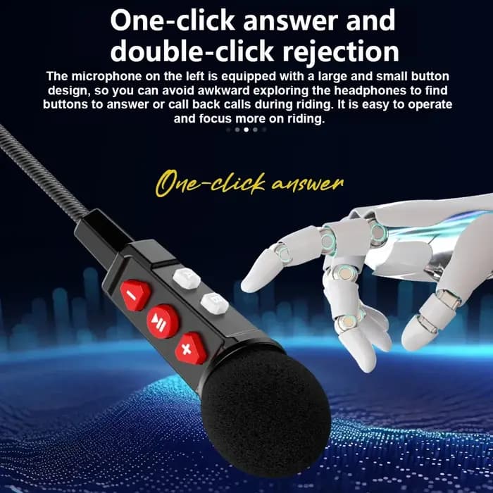Casque Bluetooth pour moto, casque stéréo sans fil pour casque de moto, lecteur de musique, écouteurs mains libres avec support à clip