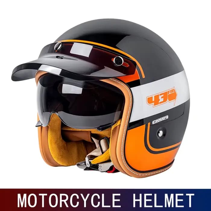 Nouveau casque de moto de croisière rétro pour hommes et femmes