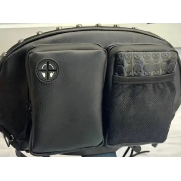 Sacoche latérale vintage en cuir PU pour moto