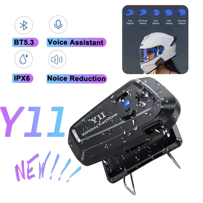 Casque Bluetooth sans fil pour casque de moto