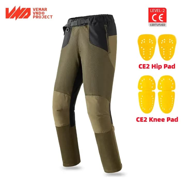 Pantalon de moto d'été avec ventilation en maille, résistant à l'usure, protection intégrée CE nivea