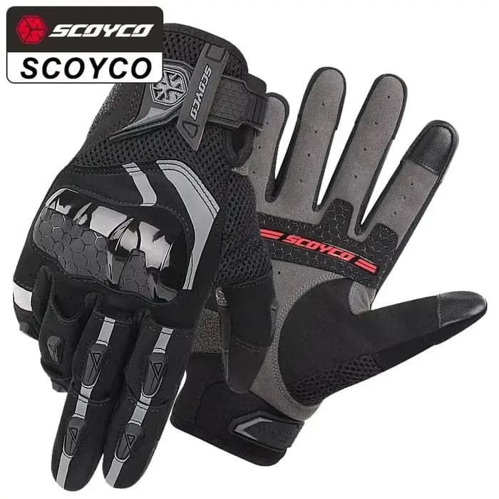 SCOYCO gants de moto hommes femmes été respirant doigt complet gants de Motocross Anti-chute gants d