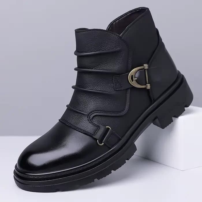 Bottes courtes pour hommes au design tendance, chaussures en cuir montantes, bottines élégantes pour