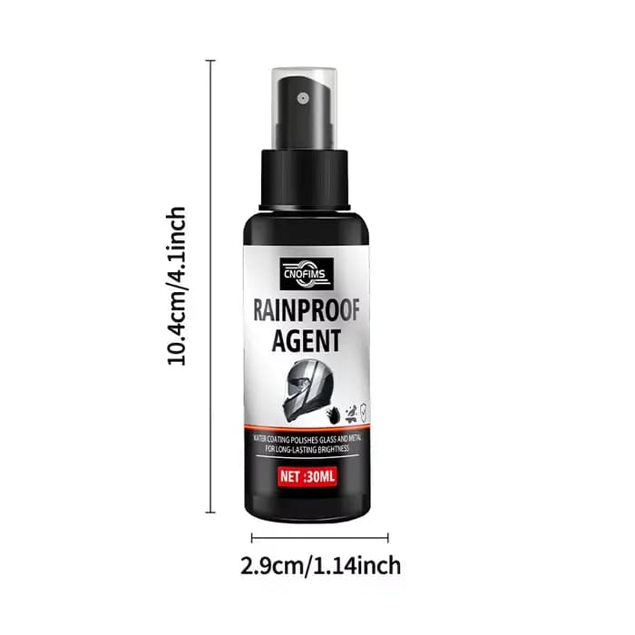 Spray anti-pluie pour casque de moto