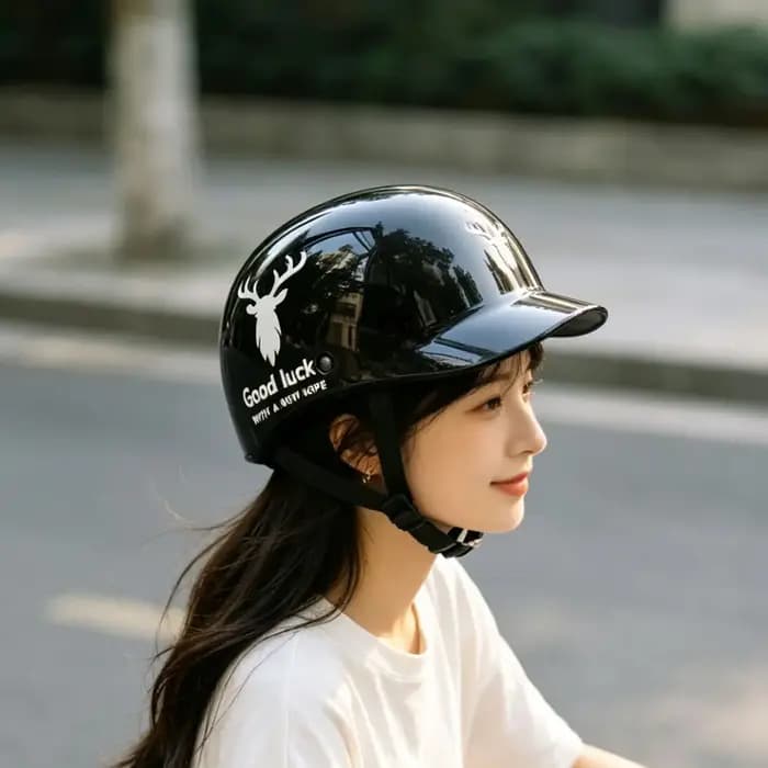 Nouveau casque de moto rétro durable pour homme et femme, casque de protection solaire tendance pour trottinette électrique, casque rigide de sécurité pour le baseball