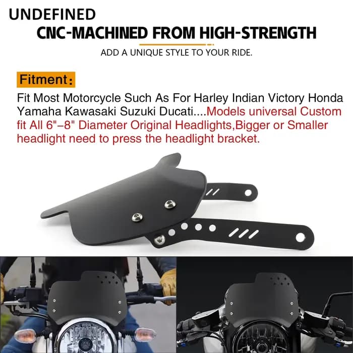 Déflecteur de vent universel pour pare-brise de moto, phare rond pour Husqvarna, Yamaha XSR, Royal E