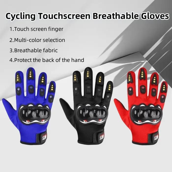 Gants de moto pour hommes, gants de course respirants à doigts fermés pour les sports de plein air et la conduite de crossbike