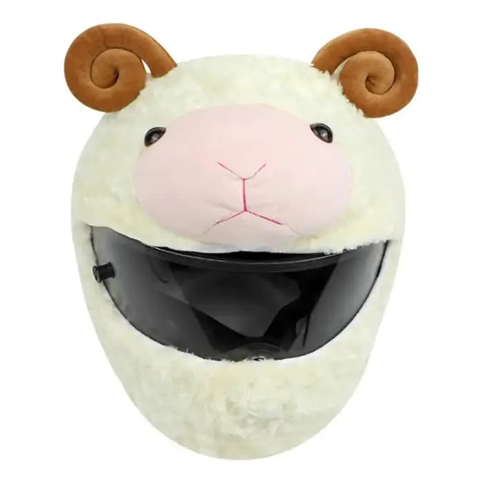Juste de casque de moto en peluche de dessin animé drôle