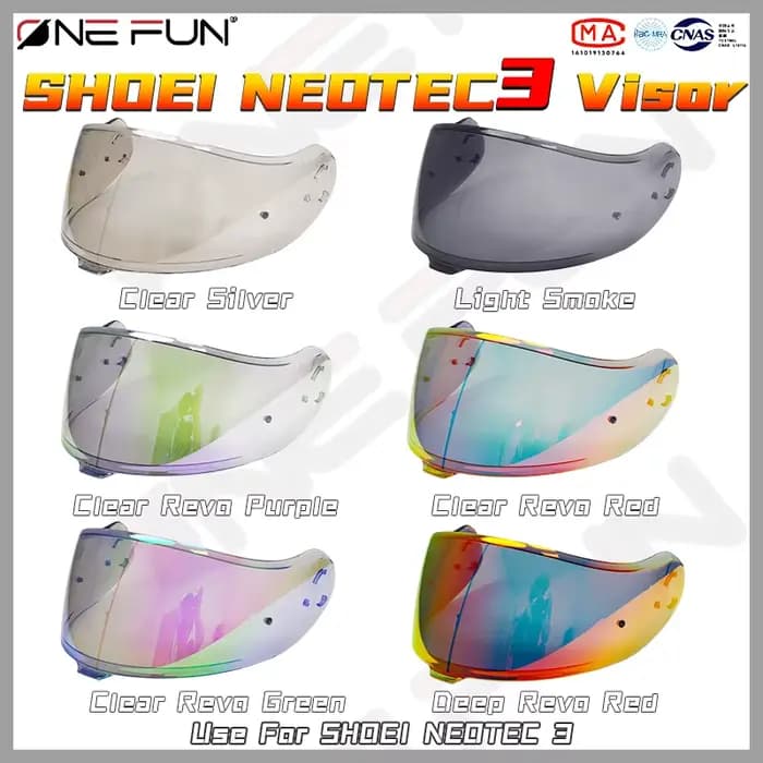 NEOTEC 3 visières de casque de moto pour SHOEI