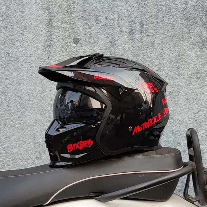 ORZ Casque de Moto Vintage