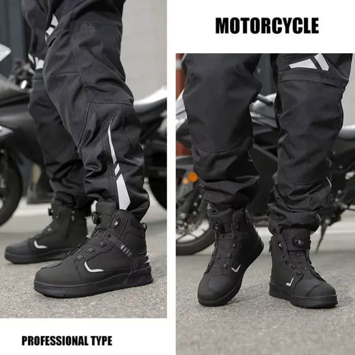 Bottes de Moto marron pour hommes, bottes de motocycliste toutes saisons, chaussures de Moto respirantes en cuir de vache, bottes de course antidérapantes