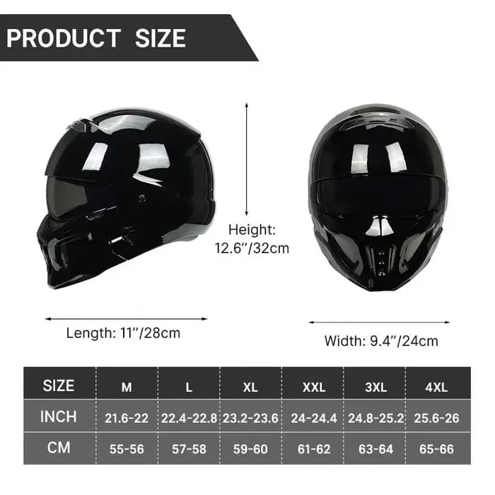 Casque de moto intégral Scorpion noir brillant robuste avec coque solide conçu pour l'utilisation de sports extrêmes de motocross Freestyle