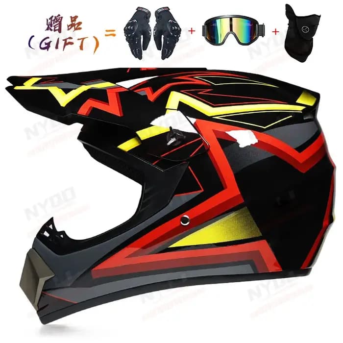 Casque de moto tout-terrain, casque de motocross ATV VTT DH pour adulte avec visière, homologué DOT pour la conduite