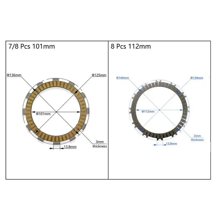 Plaques de Friction d'Embrayage pour Moto KTM HUSQVARNA GASGAS, 101mm/112mm SX EXC FE TE XCFW TC TX
