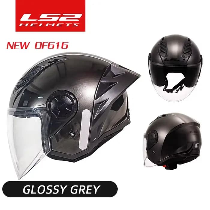 Casque Moto Jet Ouvert LS2 OF616 Airflow II 3/4 avec Aileron Arrière Large pour Scooter