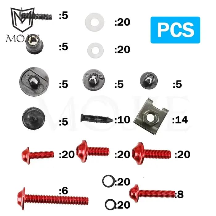 Kit complet de boulons de carénage pour moto