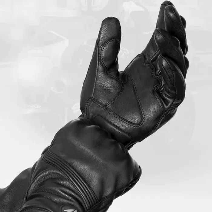 Gants de moto d'hiver en cuir hommes femmes chaud intérieur coupe-vent écran tactile Gants en cuir véritable Luvas Guantes moto ATV