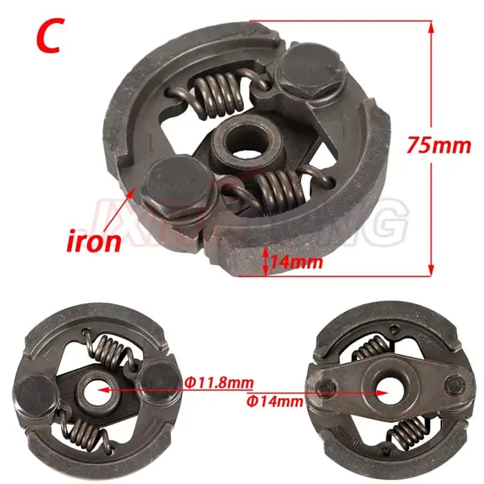 2 temps 47cc 49cc aluminium ou fer Minimoto embrayage centrifuge alliage Mini Moto Dirt Bike Atv Qua